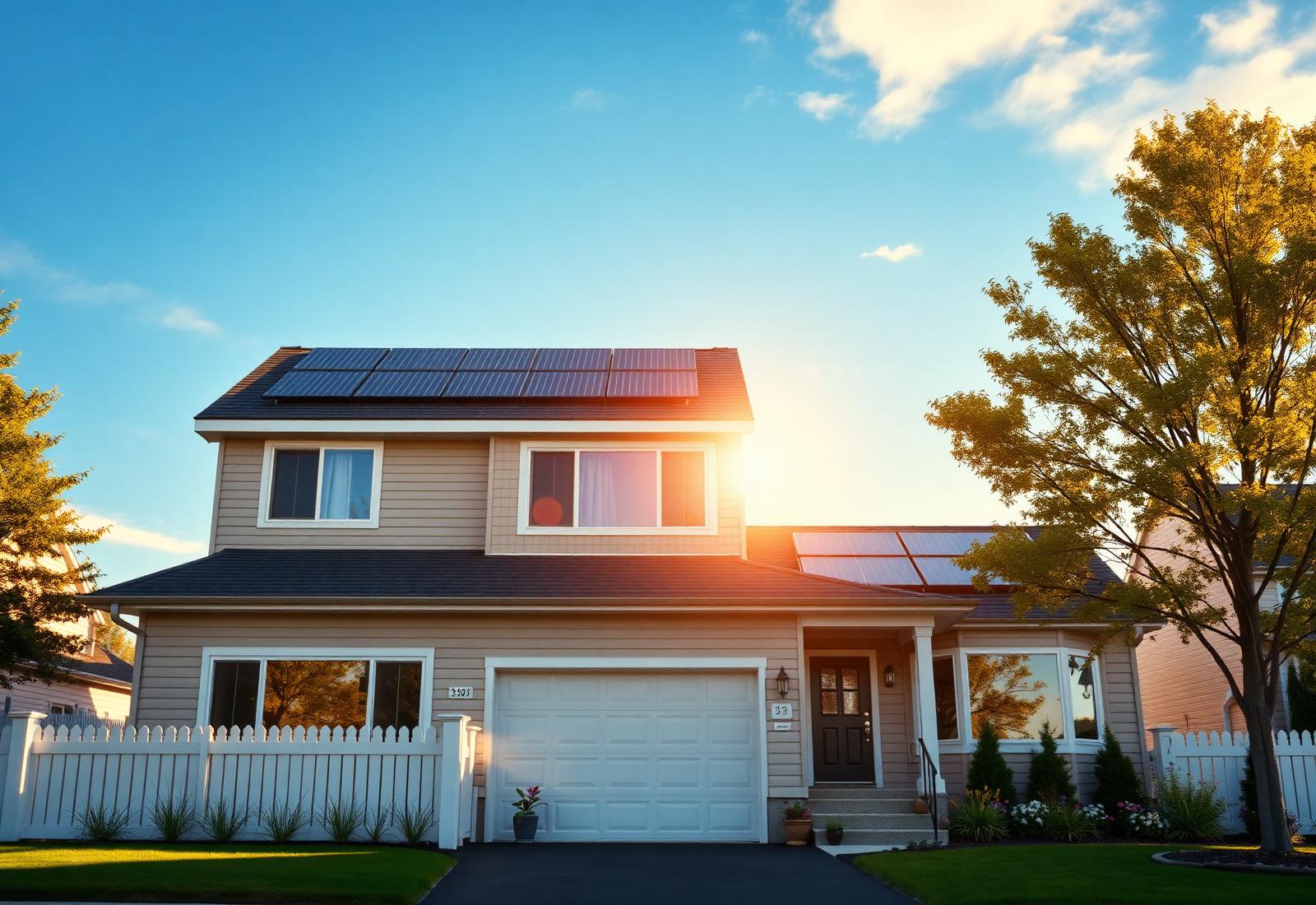 Casa en New Jersey con paneles solares instalados en el techo